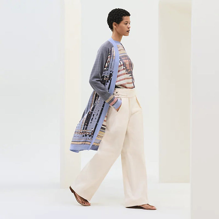 Coaching Deja Vu Long-Sleeve Twillaine Cardigan