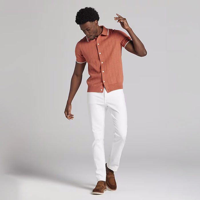 Lightweight Modern Fit Button Sweater