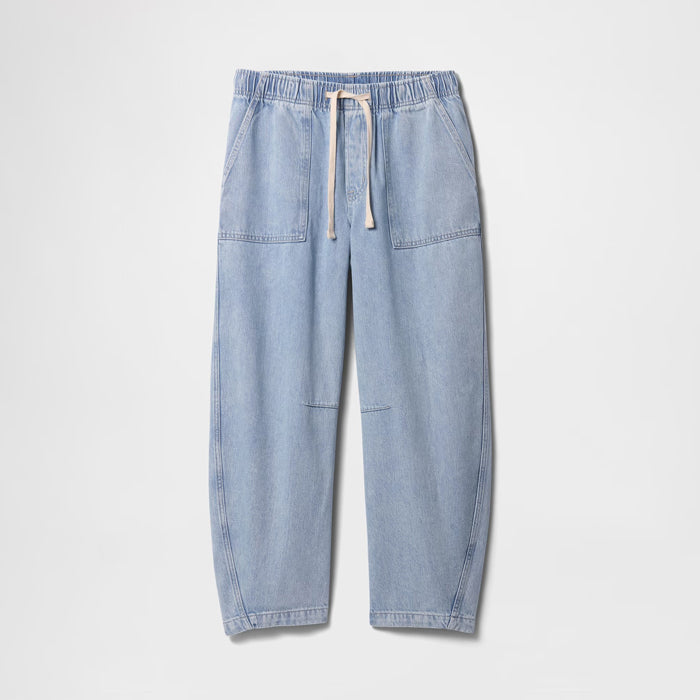 Mid Rise SuperSoft Pull-On Barrel Jeans
