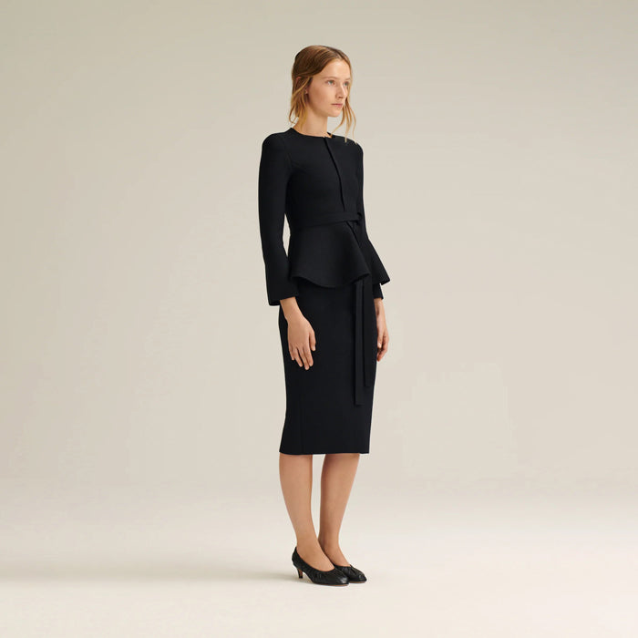 Crepe Knit Ruffle Jacket