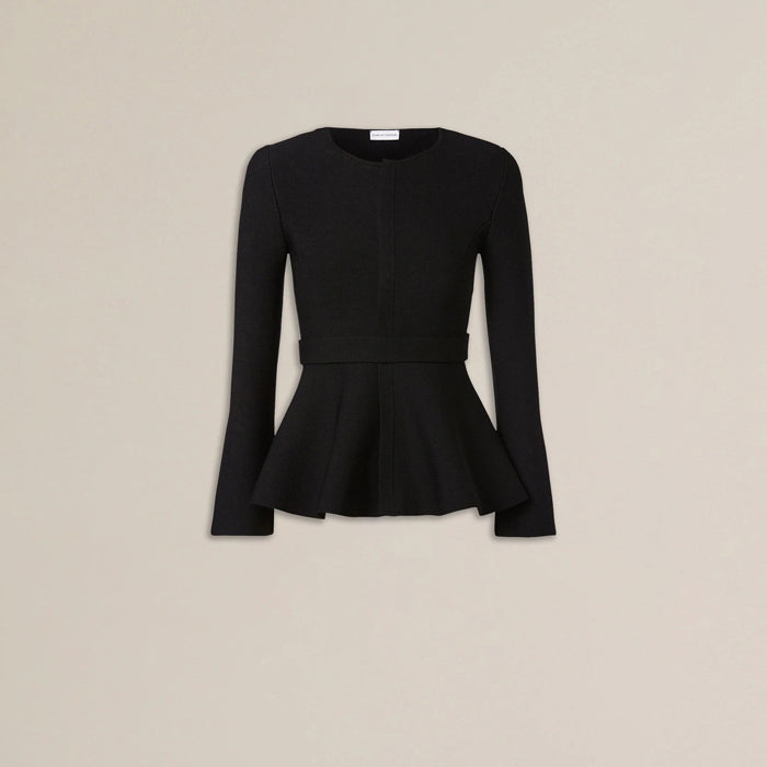 Crepe Knit Ruffle Jacket