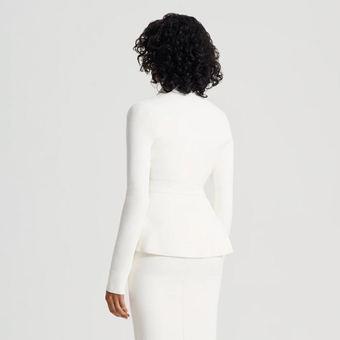 Crepe Knit Wrap Jacket