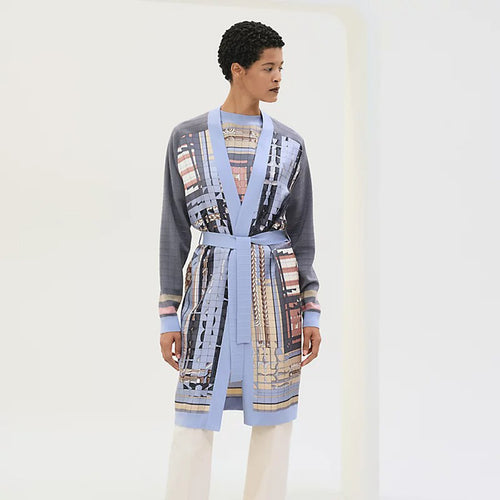 Coaching Deja Vu Long-Sleeve Twillaine Cardigan